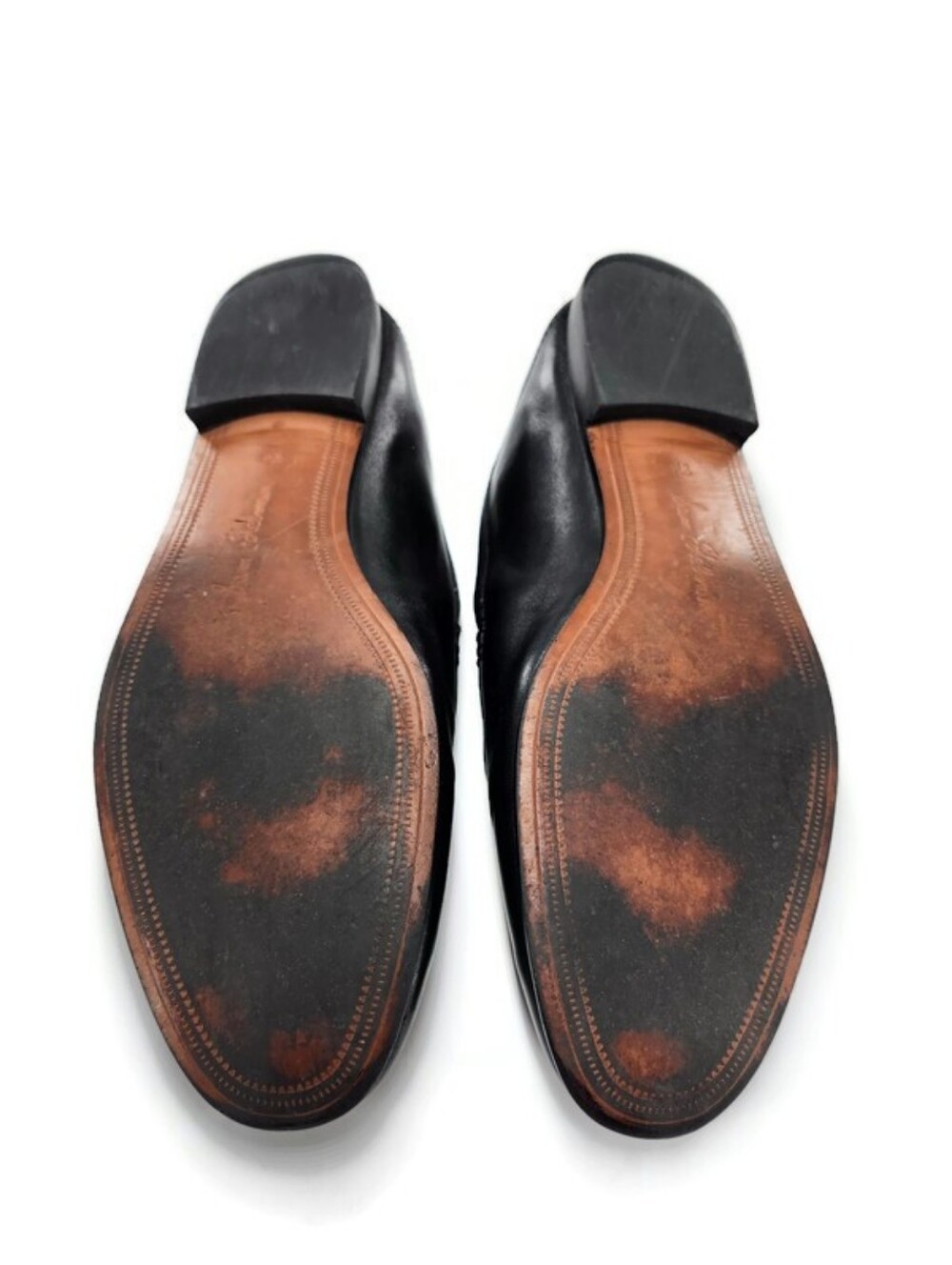 Sam Edelman Loraine Black Leather Gold Horsebit Slip-On Loafer Flats - Picture 9 of 12